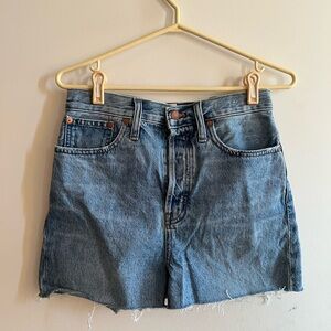 Madewell Cotton High Rise Long Denim Shorts size 26